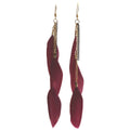 Classy Casual Cool Ethnic Style Feather Earrings - Wine Red