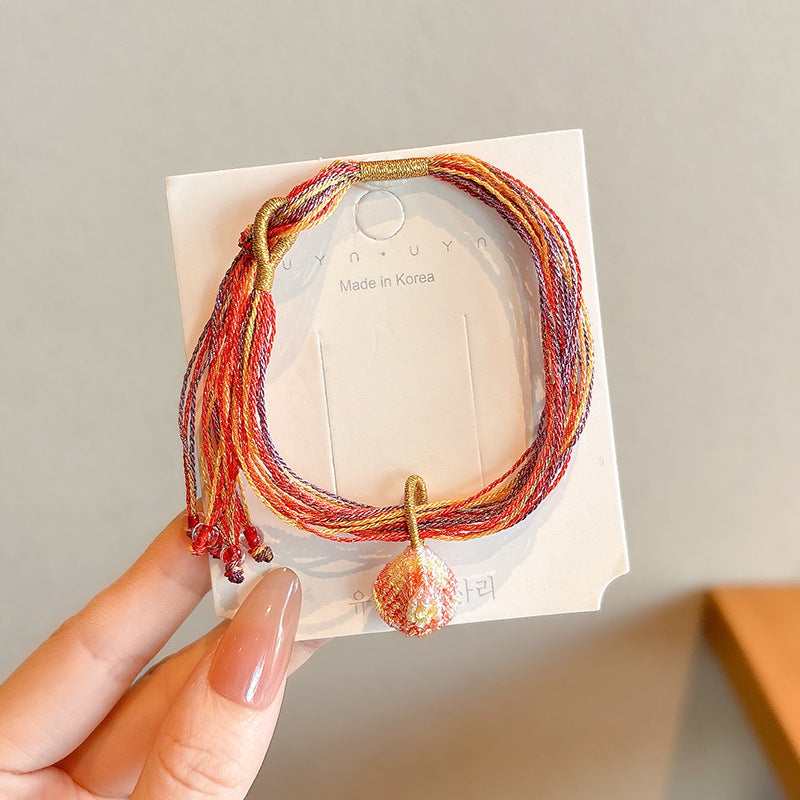 Small Gift Tassel Adjustable Red Rope Dragon Boat Festival Bracelet - 12# Thousand Silk Rope B Color Rope MegaBDM