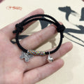 Bell Butterfly Carrying Strap Red Rope Bracelet - M756 [Butterfly Bell Bracelet] Black Rope MegaBDM