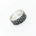 Women's & Men's Punk Heavy Wide Face Abstract Art Open Distressed Street Tide Ring - Stars 16 / Adjustable Opening MegaBDM