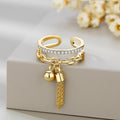Style Yarn Ball Tassel Open Female Minority Simple Ring MegaBDM