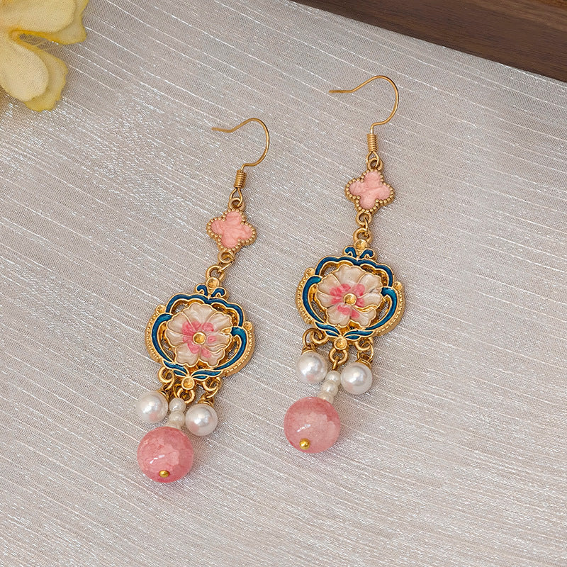 Style National Brass Ear Hook Vintage Court Ethnic Han Clothing Earrings - Earrings 72 MegaBDM