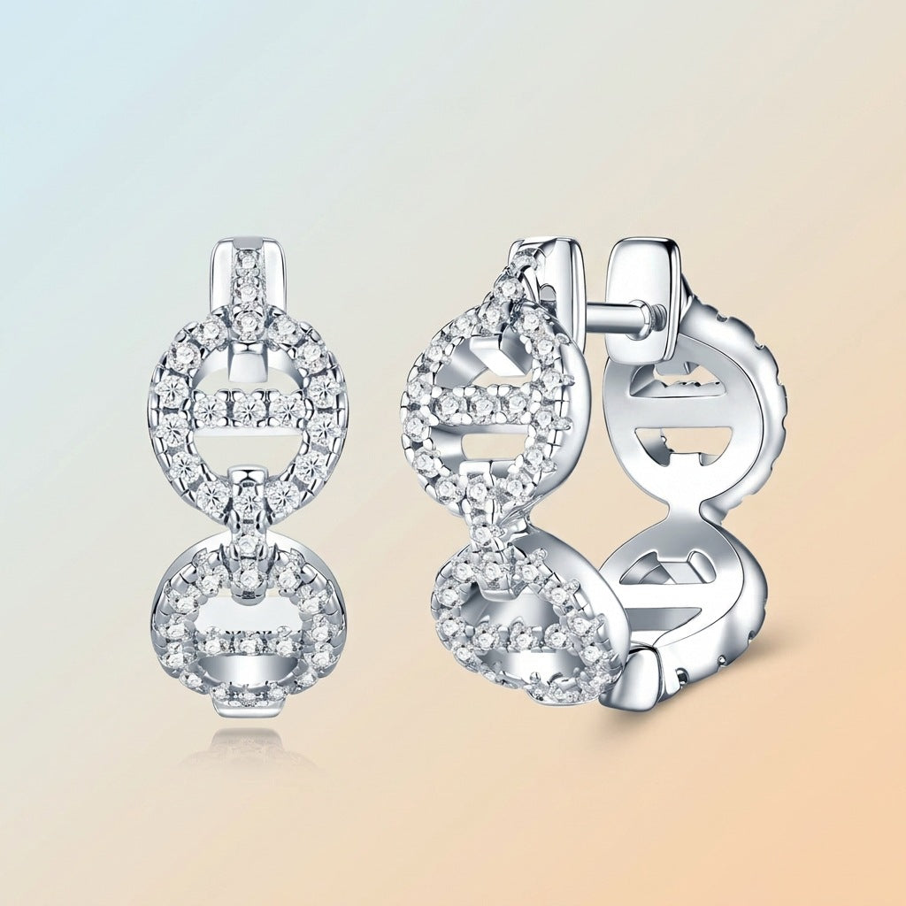 Not Fade Moissanite Ear Clip Niche Design Light Luxury Earrings MegaBDM