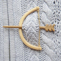Wooden Brooch Winter Scarf Pin Animal Brooches - Bow and Arrow MegaBDM