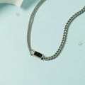 Women's Black Onyx Square Summer Fashion Hip Hop Niche Cold Style Necklace MegaBDM