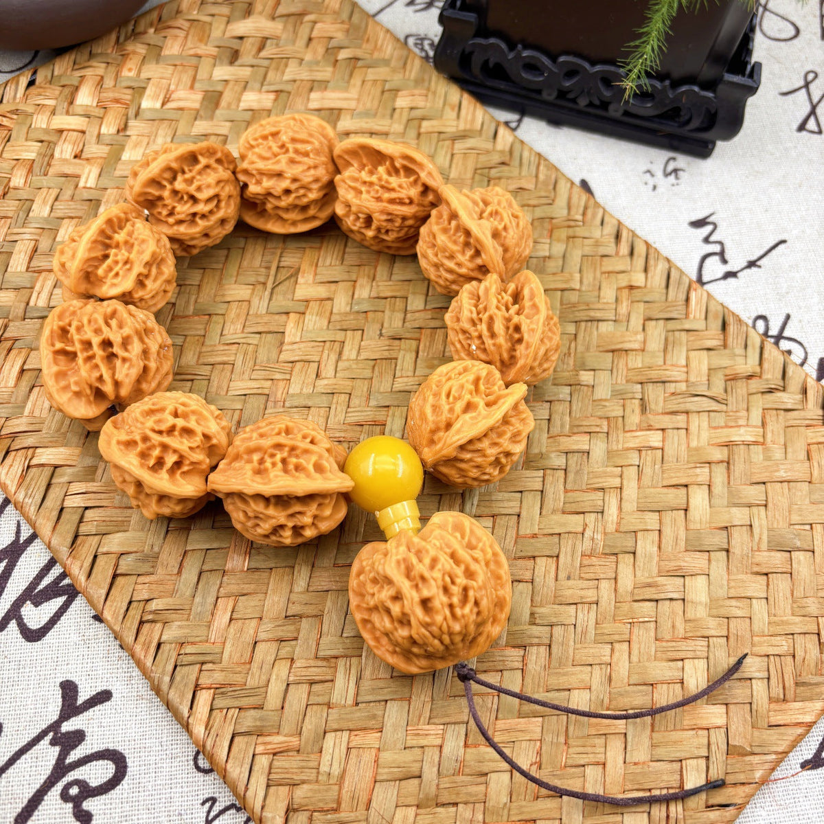 Men's Wild Pecan Primary Color Grinding Plate Big Belly Autumn Bracelet - 35 * 38mm Handheld MegaBDM