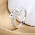 Women's Simple Exquisite Micro Inlaid Zircon Sier Rings - US Code 10# MegaBDM