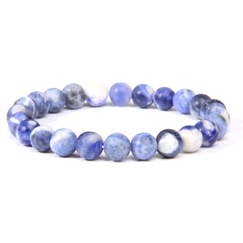 Tigereye White-barked Pine Agate Crystal Stone Bracelets - Air Burst Blue Pattern MegaBDM