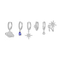 Stars Pearl Zircon Fashion Space Universe Earrings - Tz00210 White K MegaBDM
