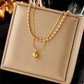 Fashion Simple Design Metallic Titanium Steel Ornaments Clavicle Necklaces - N1962 MegaBDM
