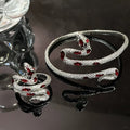 Women's & Men's Niche Snake-shaped Cold Light Luxury Open Unisex Style Personality Bracelets - Red Snake Ring Bracelet Two-Piece Set MegaBDM