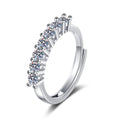 Female Artificial Diamond Moissanite Straight Row Tail Ring MegaBDM