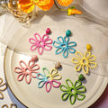 Female Personality Color Handmade Woven Raffia Earrings MegaBDM
