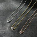 Hexagonal Honeycomb Zircon High-grade Design V Gold Single Diamond Clavicle Pendants MegaBDM