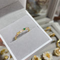 Camellia Fashion Romantic French Golden Rhinestone Gold Plated Ring - Ring 0425 [Gold Yellow Diamond]] MegaBDM