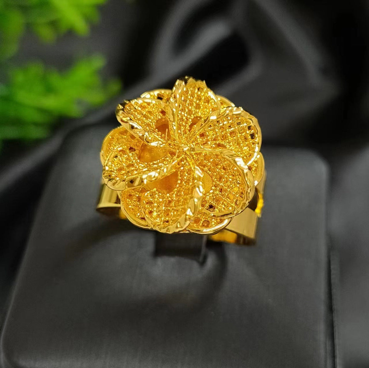 Women's Gold-plated Wheat Index Finger Does Not Fade Design Copper Ring - Ring 14 / Adjustable Opening MegaBDM