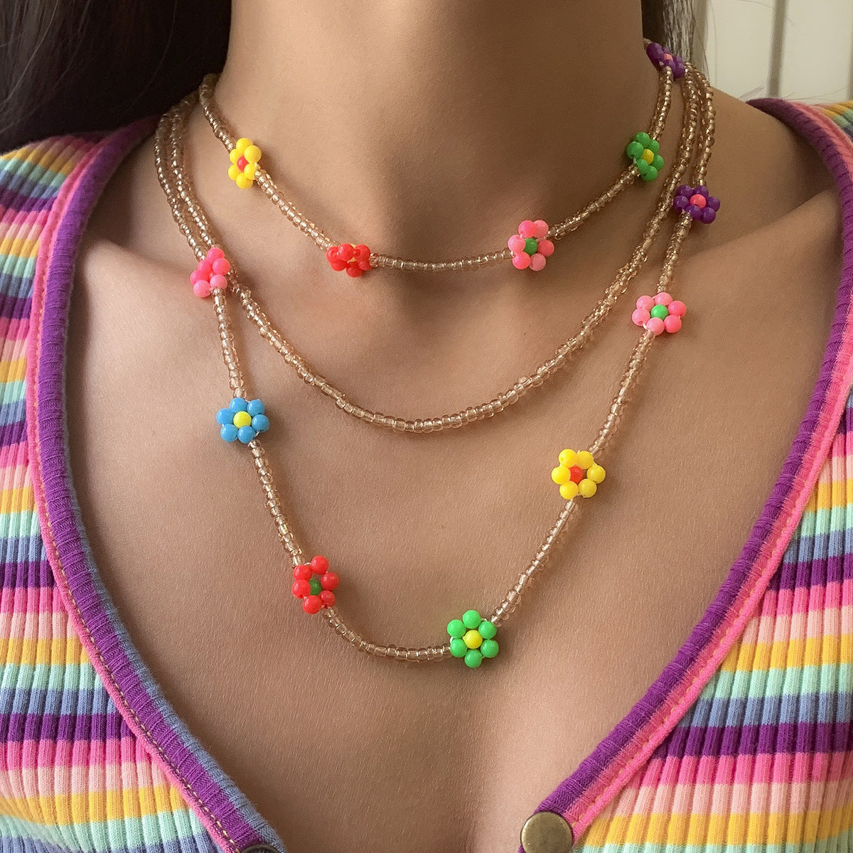 Women's Personalized Simple Contrast Color Creative Woven Necklace - 08 Necklace Color 2222 MegaBDM
