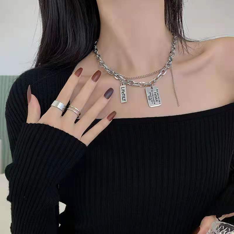 Women's & Men's Fashion Simple Titanium Steel Sweater Chain Personalized Hip Hop Necklace - B14 MegaBDM