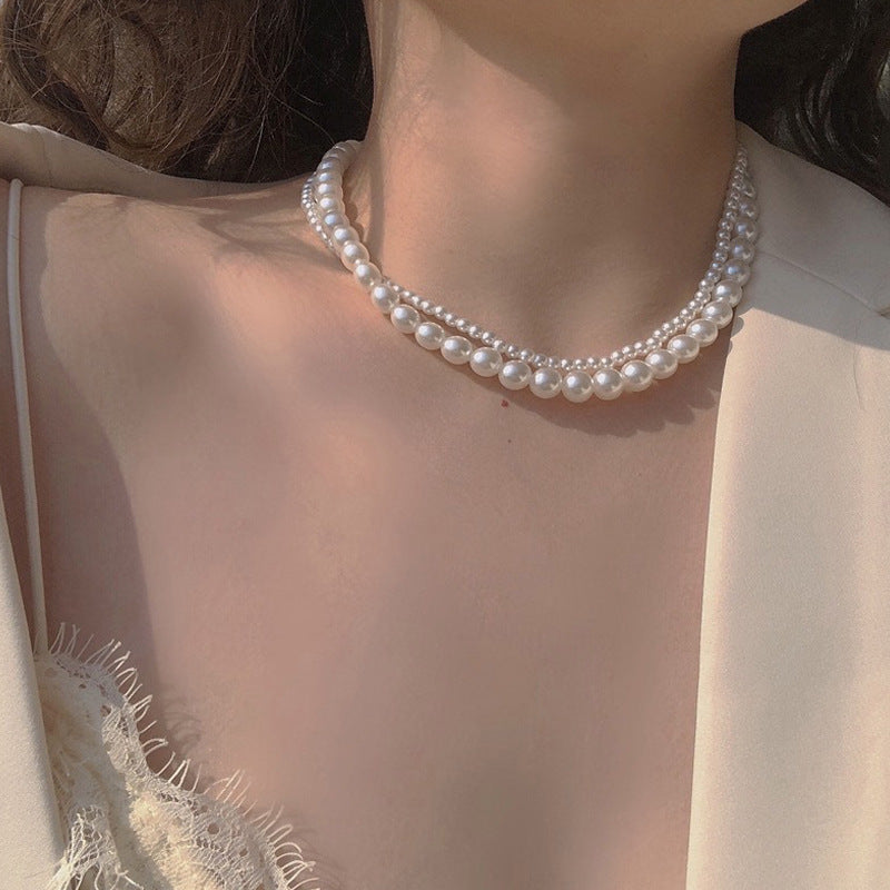 Pearl Female Light Luxury Temperament High-grade Necklaces - Double-Layer Pearl My31193 MegaBDM