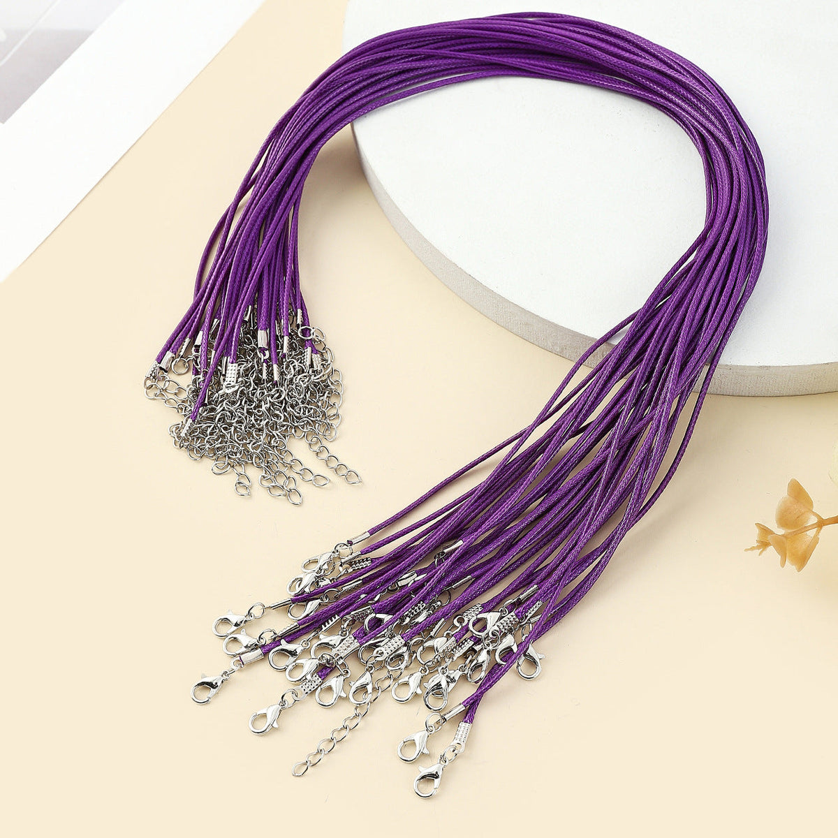 Line Leather String Colors Single Rope Pendants - Deep Purple / 1.5mm MegaBDM