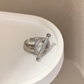 Women's Zircon Female Twin Pearl Opening Adjustable Rings - 01 Pig Nose Zircon Ring MegaBDM