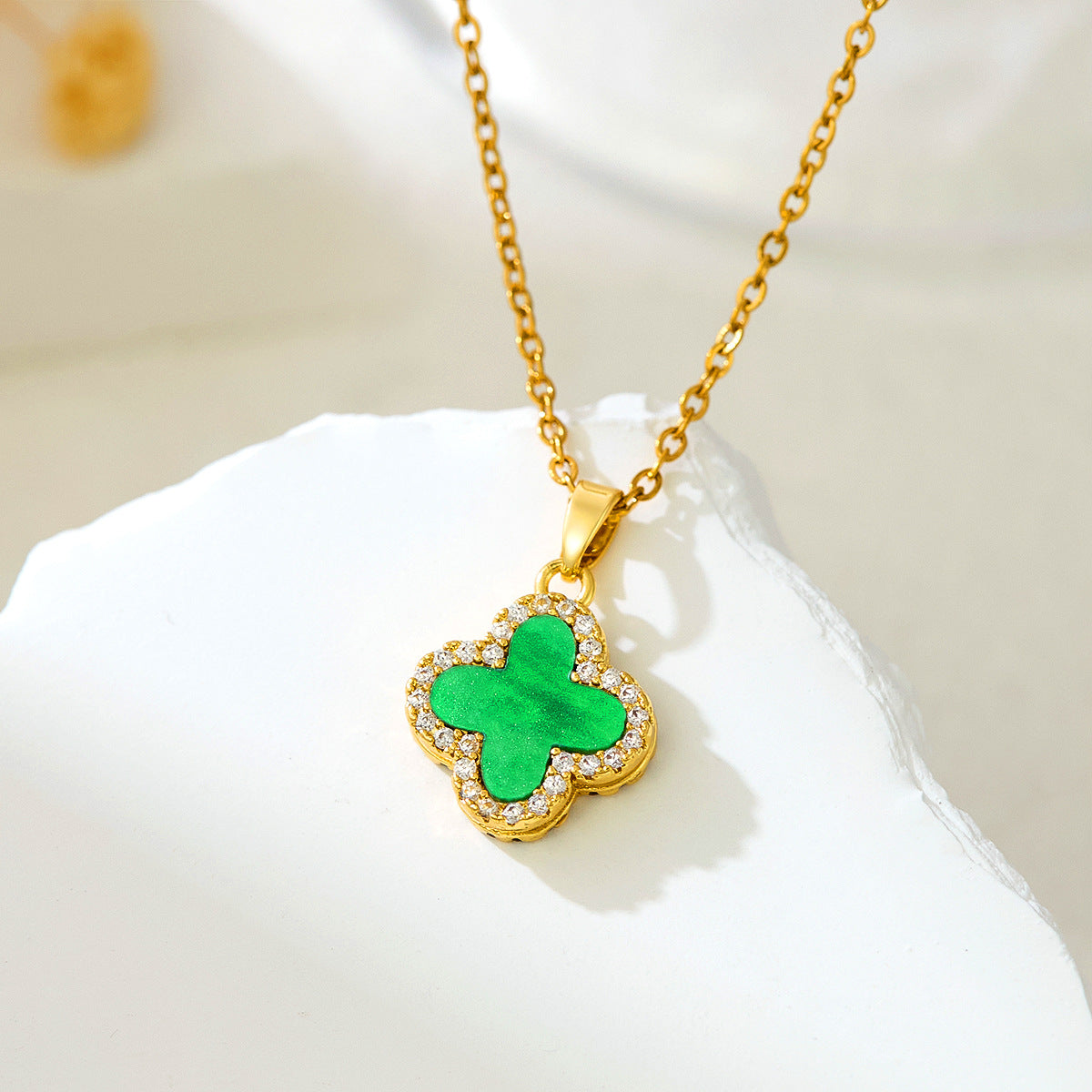 Black White Double-sided Design Sense Clavicle Chain Necklaces - [036 0]-Black and Green Double-Sided Necklace MegaBDM