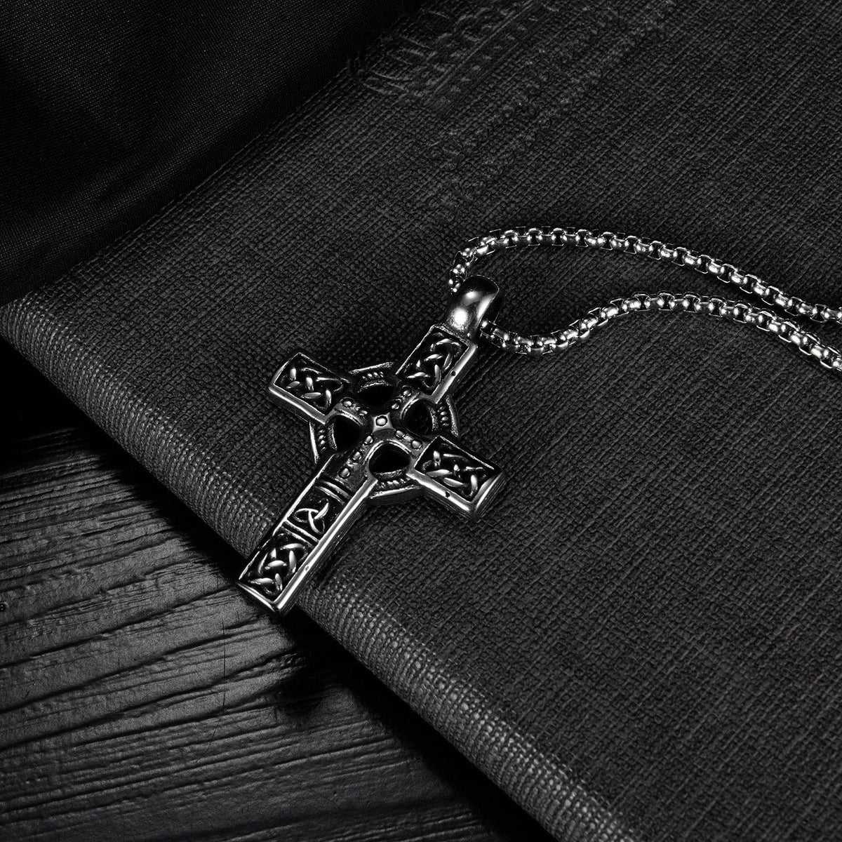 Men's Minority Design Dark Cross Street Titanium Necklaces - Dark Cross 60cm Titanium Steel Necklace MegaBDM