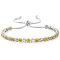 Women's Fashion Color Zircon High-grade Light Luxury Tennis Bracelet - Pulling Rope-Yellow and White MegaBDM