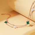 High Quality Four-leaf Clover Double Layer Wrist Female Bracelet MegaBDM