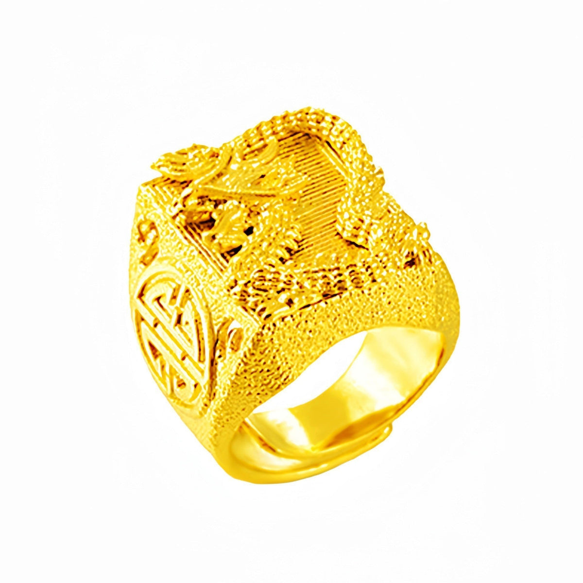 Men's Imitation Auspicious Dragon Open Man's Advanced Gold Ring - Panlong Ring MegaBDM