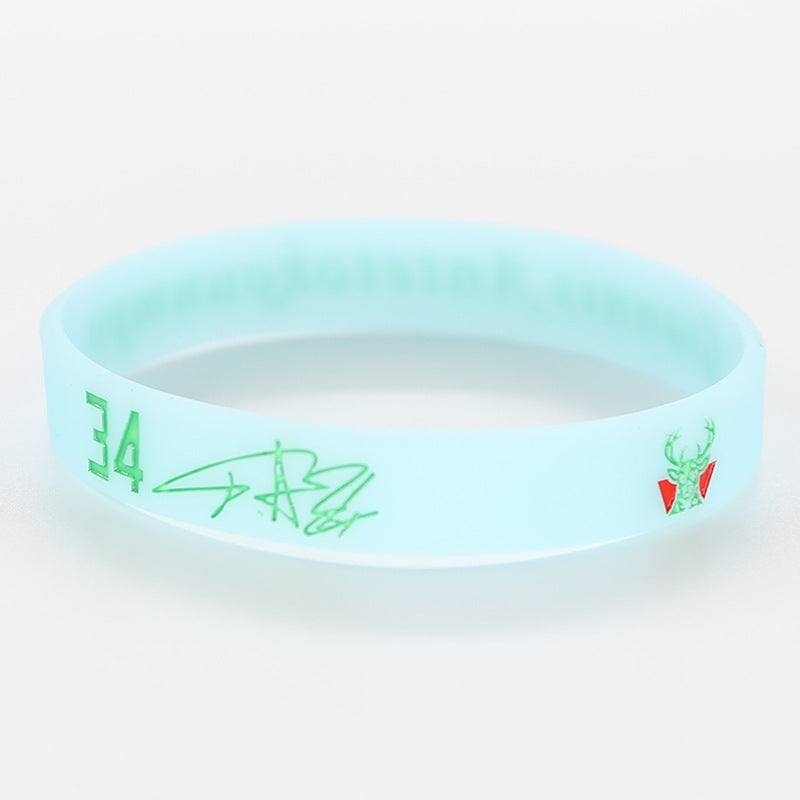 Star Black Mamba James Curry Letter Bracelet - B- Letter Brother-Luminous Blue MegaBDM