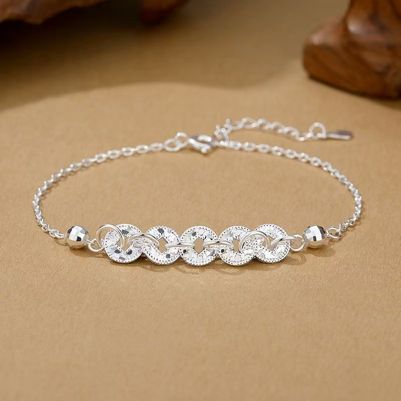 Style Flash Exquisite Versatile Affordable Luxury Fashion Niche High Bracelet - Silver Qing Dynasty Five Emperors' Coins Bracelet [1]] MegaBDM