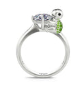 Holding Zircon Bamboo Open Niche Design Rings - TJZ203 / Adjustable Opening MegaBDM