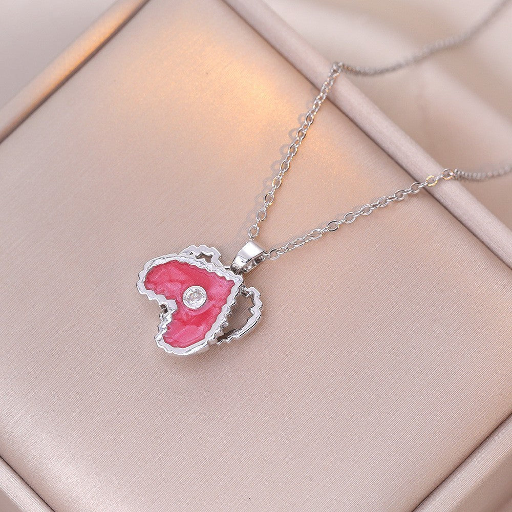 Female Minority Fashion Design Rotating Bauhinia Zircon Flower Necklace - X1438 MegaBDM