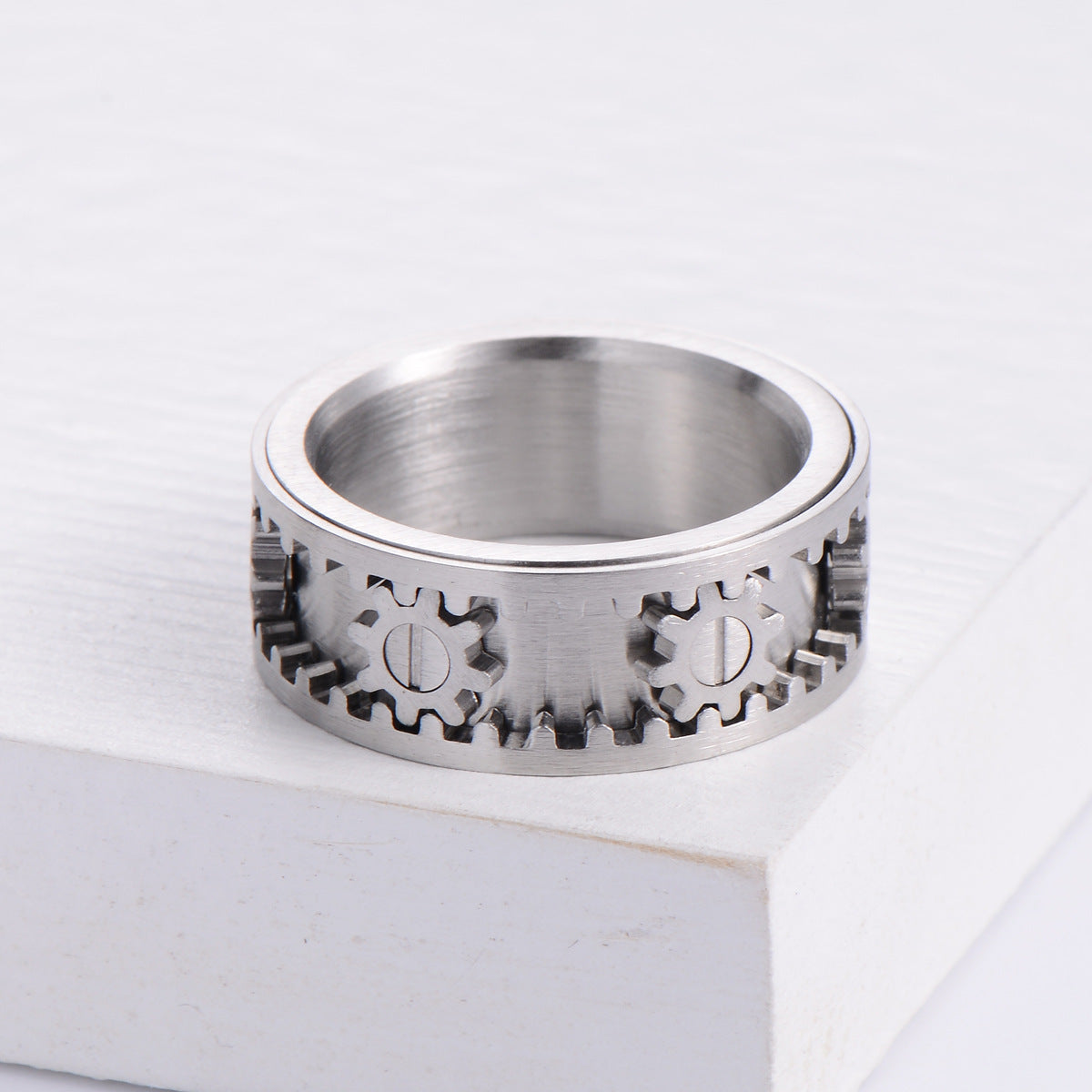 Men's Fashion With Function Stainless Rotatable Gear Rings MegaBDM