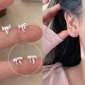 Fashion Ribbon Zircon Bow Light Luxury Versatile Delicate Design Sense Stud Earrings - Sr1334 Sweet Ribbon Bow Tie Pair