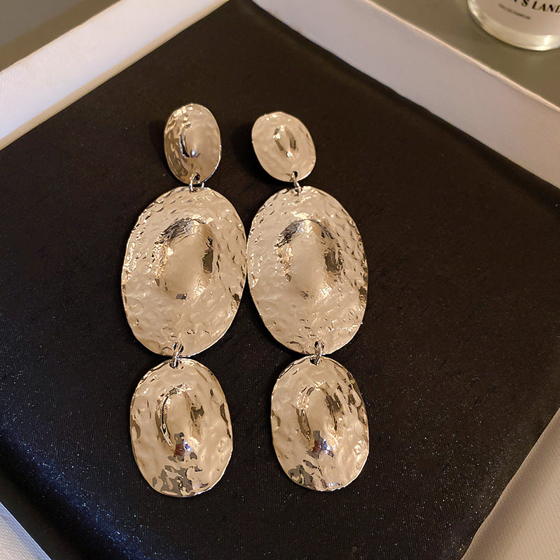 Women's Needle Round Curved Geometric Ear Retro Personalized Temperamental Light Luxury Earrings - 13# Silver Needle-Silver MegaBDM
