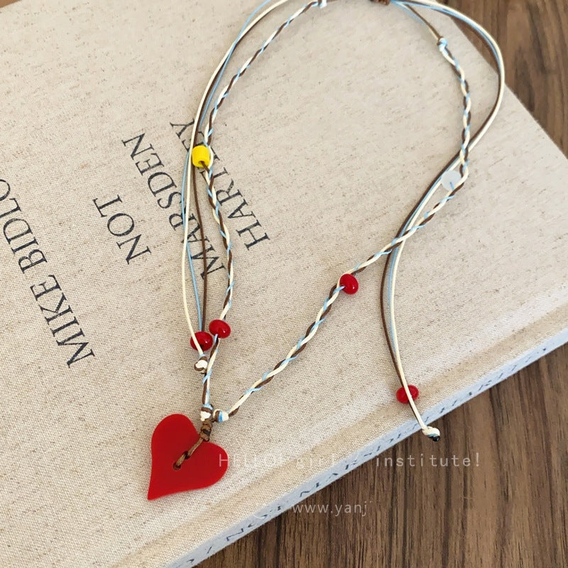 Glaze Beaded Female Cute Apple Czech Beads Necklaces - 4773 MegaBDM