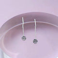 Women's Sterling Sier Simple Temperamental Inlaid With Diamond Eardrops Ear Line MegaBDM