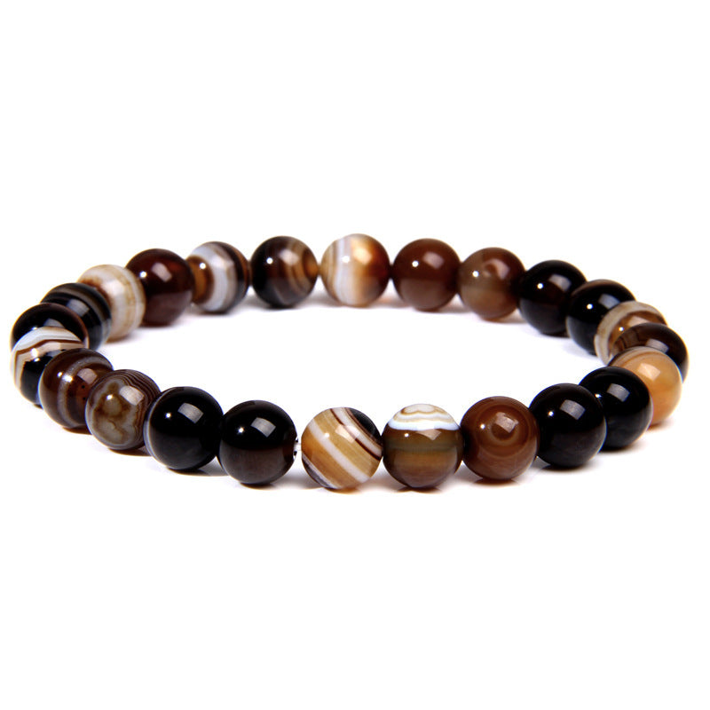 Tigereye White-barked Pine Agate Crystal Stone Bracelets - Coffee MegaBDM