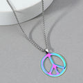 Men's Titanium Steel Stainless Korean Style Sweater Chain Peace Necklace - Color MegaBDM