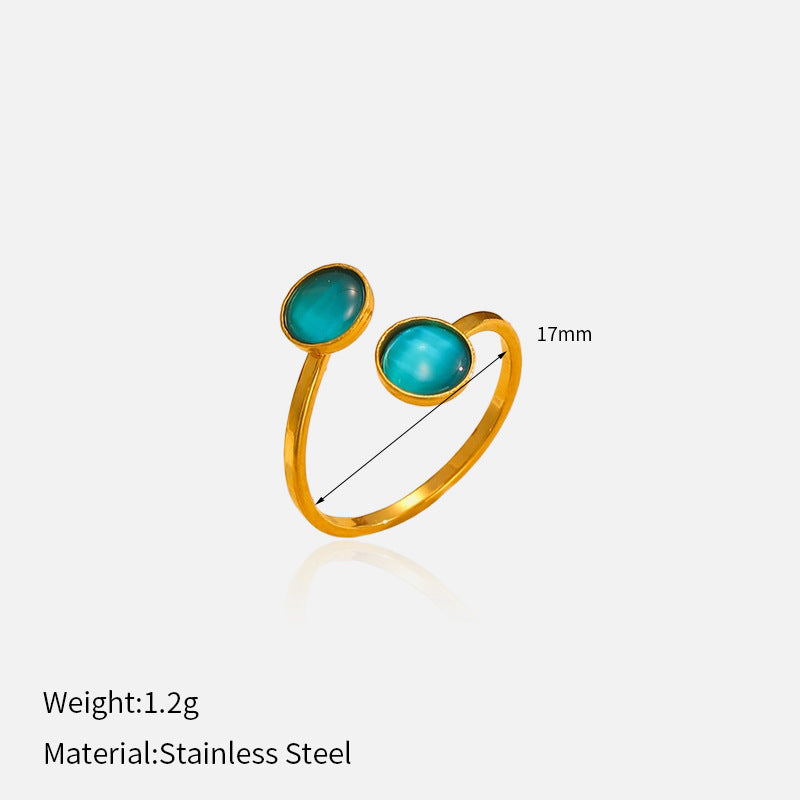 Female Stainless Steel Simple Couple Titanium Open-end Personality Ring - CH1692-5 MegaBDM