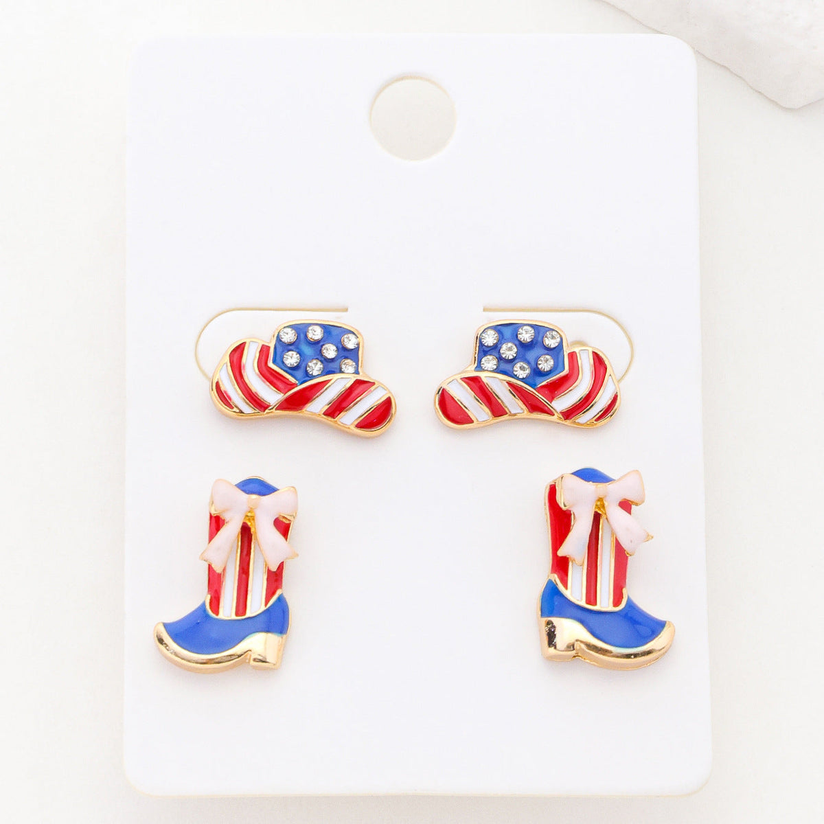 Women's Party Stars Stripes Vintage Drop Oil Rings - Cowboy Hat Cowboy Boot MegaBDM