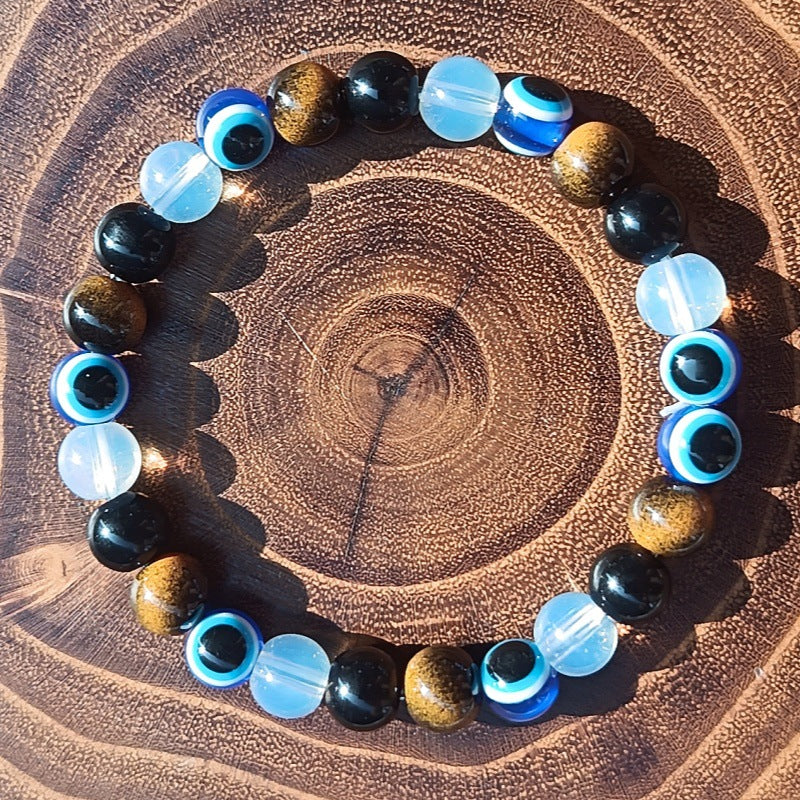 Versatile Classic Comfortable Xi Glass Tigereye Bracelet - T-7 / Glass MegaBDM