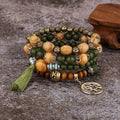 Fashion Simple Bohemian Wooden Beaded National Style Temperament Bracelets - Green MegaBDM