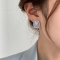 Women's Fashionable Temperament Pearl Design Opal Stone Ear Niche Earrings - Blue Tulip MegaBDM