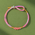 Festival Colorful Rope Ethnic Style Hand-woven Adult Small Sachet Carrying Bracelet - Colorful Cotton Thread Peach Blossom Knot [Pink]]