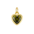 Love Gold Zircon Peach Heart Handmade High Pendants - Light Green; August (Single Pendant) MegaBDM