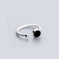 Fashion Geometry Pattern Square Round Smooth Opening Male Rings - Silver Jz01681 MegaBDM