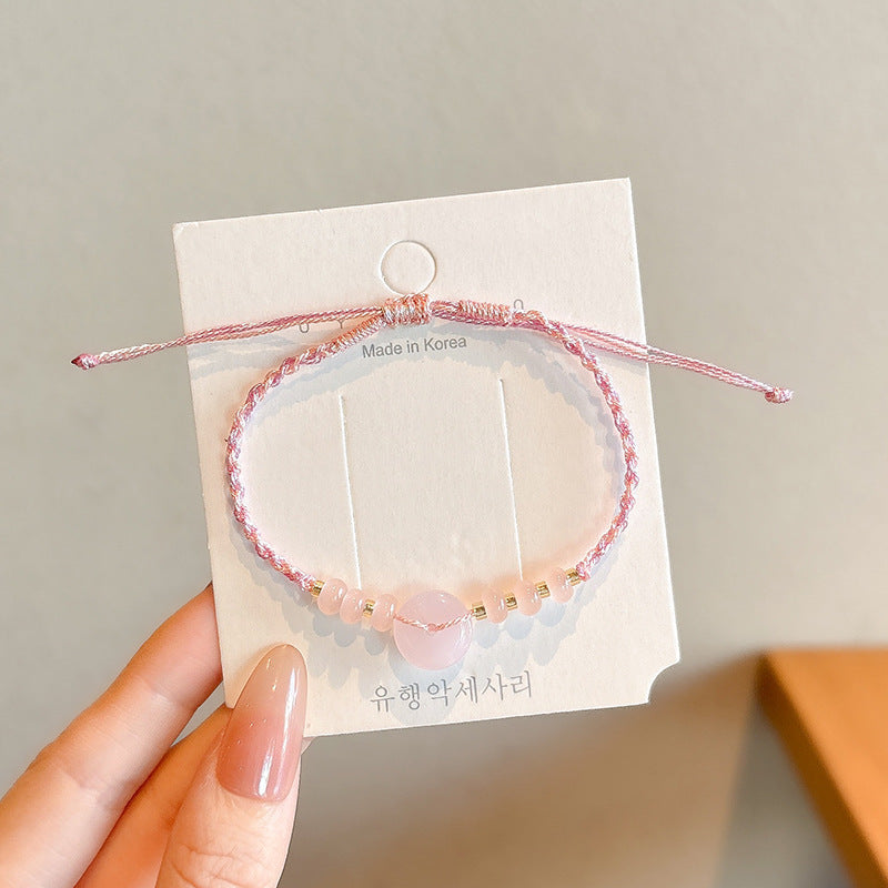 Small Gift Tassel Adjustable Red Rope Dragon Boat Festival Bracelet - 21# Pastel-colored rope peace buckle MegaBDM